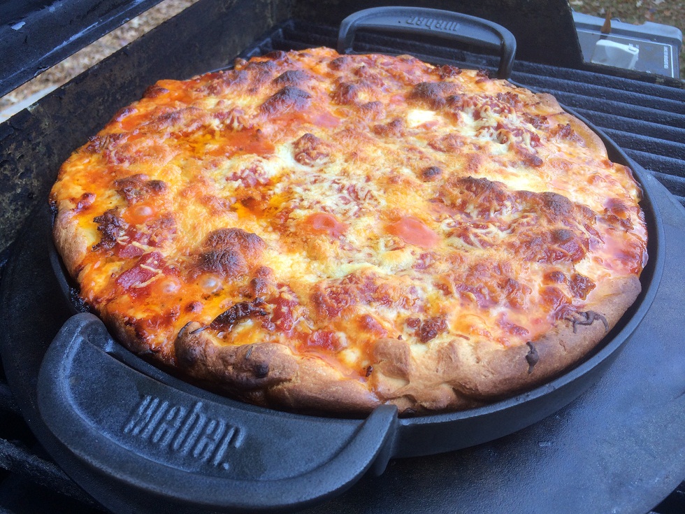 Deep Dish Pizza with a Weber Griddle